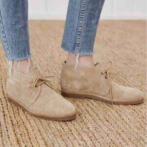 Jenni Kayne Desert Boots Tan Suede Lace Up Size 37
